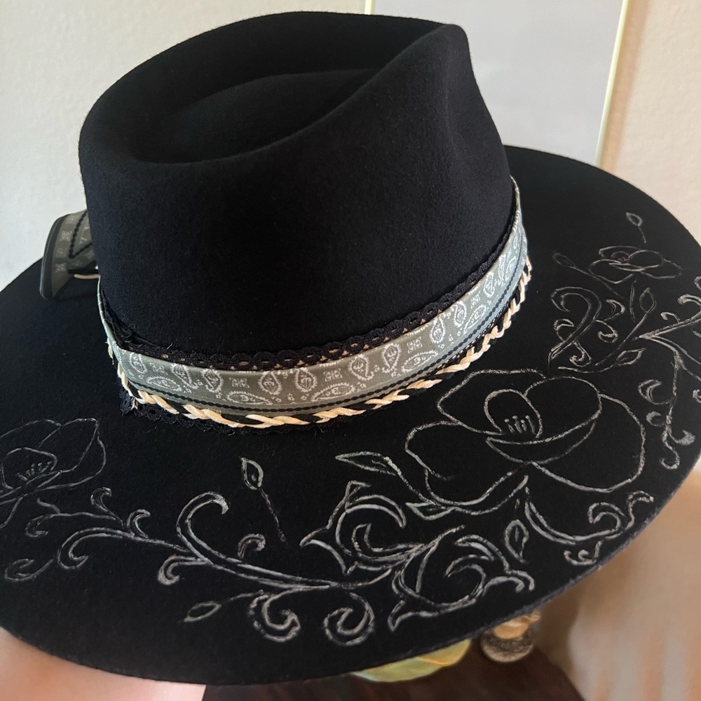 Custom Burned Black Lack of Color Hat - Picture 3 of 13